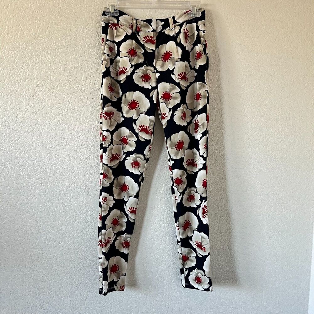 Lucca Black Floral Dress Ankle Dress Pants Womens Xs